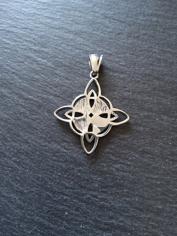 1 or 5 Stainless Steel Witches Knot Pendant 38x34x2.5mm