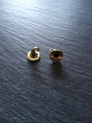 4 or 20 Witches Hat Charms Pale Gold Tone 11x11mm