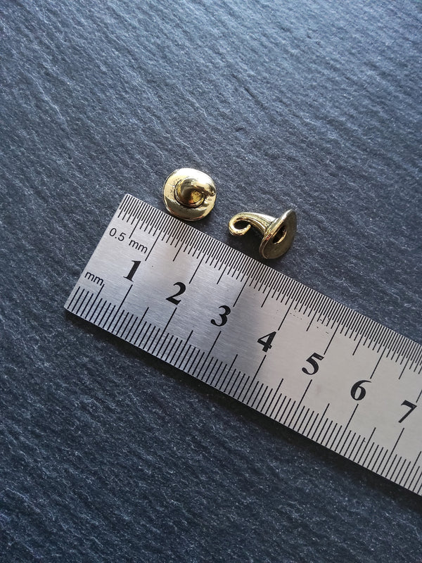 4 or 20 Witches Hat Charms Pale Gold Tone 11x11mm