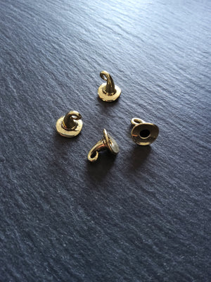 4 or 20 Witches Hat Charms Pale Gold Tone 11x11mm