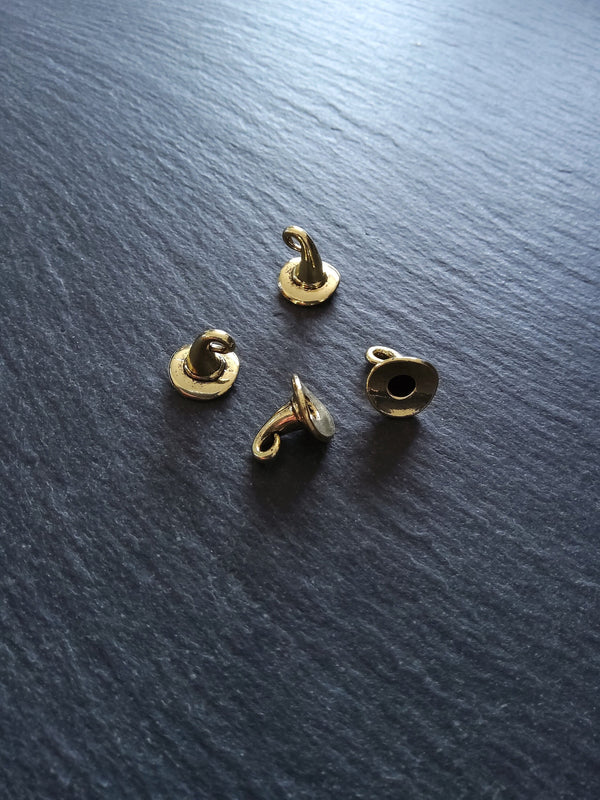 4 or 20 Witches Hat Charms Pale Gold Tone 11x11mm