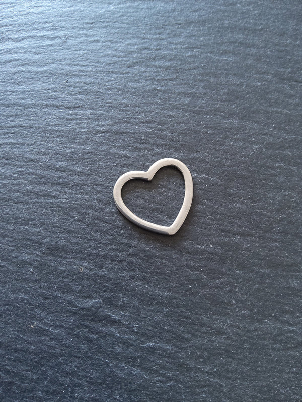 2 or 10 Stainless Steel Heart Connector Charms 20x22mm
