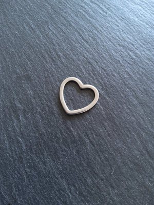 2 or 10 Stainless Steel Heart Connector Charms 20x22mm