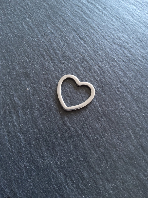 2 or 10 Stainless Steel Heart Connector Charms 20x22mm