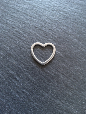 2 or 10 Stainless Steel Heart Connector Charms 20x22mm
