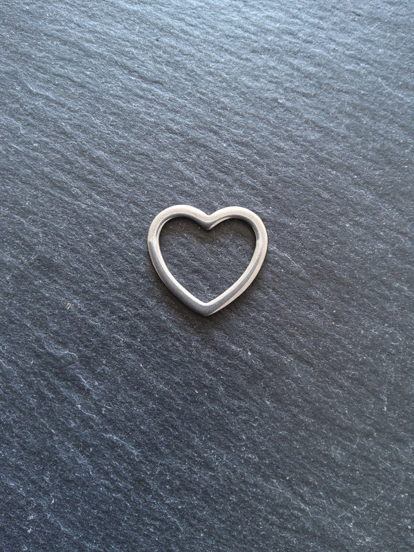 2 or 10 Stainless Steel Heart Connector Charms 20x22mm