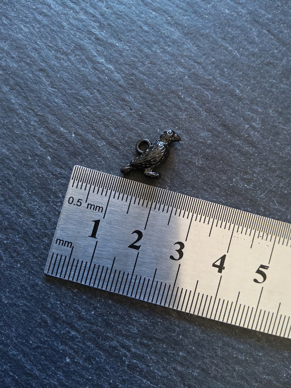 4 or 20 Black Enamel Raven Crow Bird Charms 16x12mm - ContentedCatz