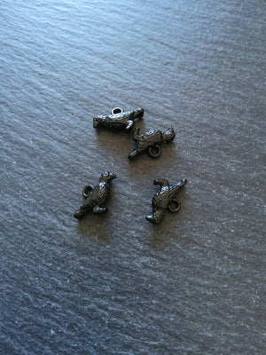 4 or 20 Black Enamel Raven Crow Bird Charms 16x12mm - ContentedCatz