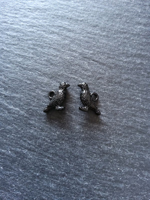 4 or 20 Black Enamel Raven Crow Bird Charms 16x12mm - ContentedCatz