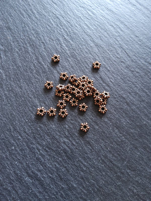 40 or 200 Antique Copper Tone 5.8mm Daisy Spacer Beads 5.8x1.5mm Nickel FREE