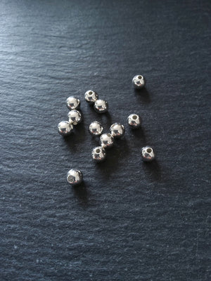 6 or 30 925 Sterling Silver Plated Solid Brass 6mm Smooth Round Ball Spacer Beads 1mm Hole