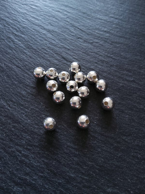 6 or 30 925 Sterling Silver Plated Hollow Brass 8mm Smooth Round Ball Spacer Beads 1.8mm Hole