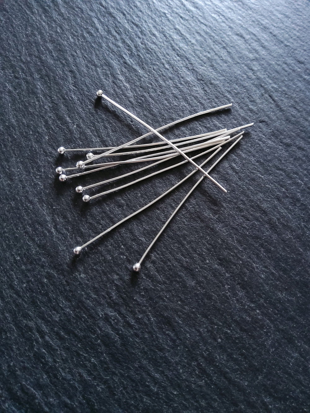 60 or 300 Silver Plated Ball Head Pins 45mm Long 0.7mm Wide (21 gauge)