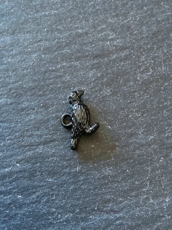 4 or 20 Black Enamel Raven Crow Bird Charms 16x12mm - ContentedCatz