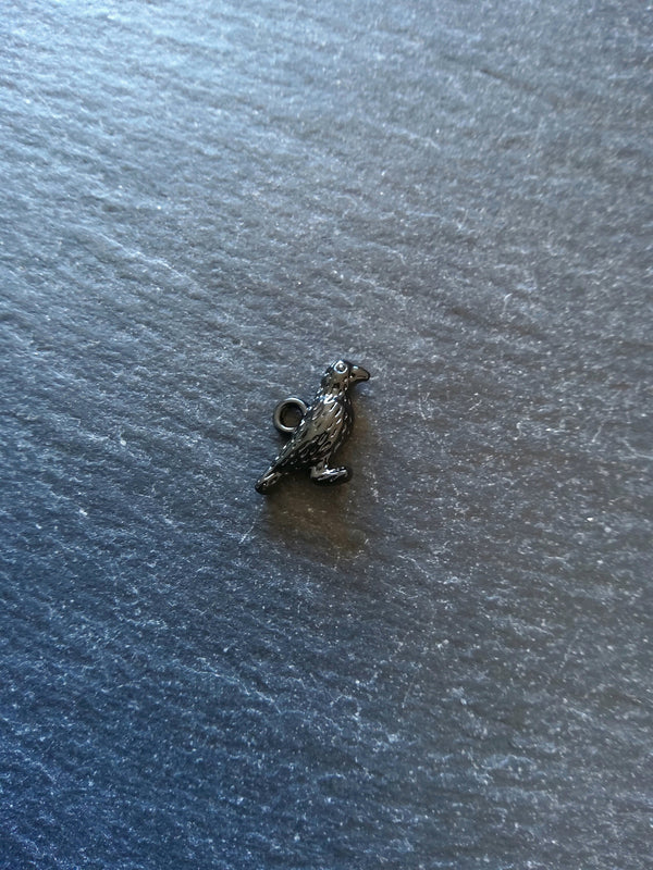 4 or 20 Black Enamel Raven Crow Bird Charms 16x12mm - ContentedCatz