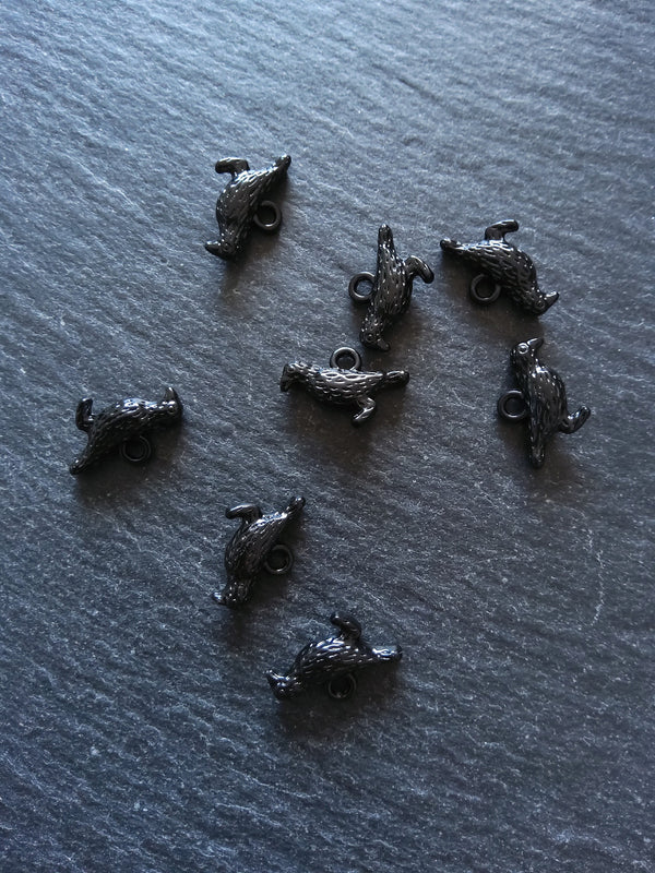 4 or 20 Black Enamel Raven Crow Bird Charms 16x12mm - ContentedCatz
