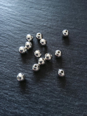 6 or 30 925 Sterling Silver Plated Solid Brass 6mm Smooth Round Ball Spacer Beads 1mm Hole