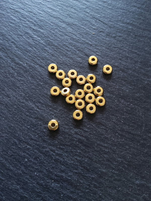 6 or 30 Genuine 18K Gold Plated 6mm Stainless Steel Solid Flat Round Spacer Beads 6x2mm Hole: 2mm