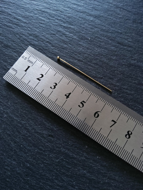 10 or 50 Genuine 24K Gold Plated Stainless Steel Ball Head Pins 40mm Long 0.7mm Wide (21 gauge)