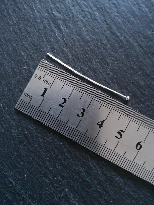 60 or 300 Silver Plated Ball Head Pins 45mm Long 0.7mm Wide (21 gauge)