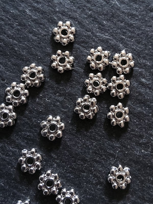 6 or 30 Genuine Platinum Plated 5.5mm Daisy Spacer Beads 5.5x1.5mm Nickel FREE - ContentedCatz