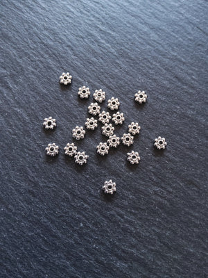6 or 30 Genuine Platinum Plated 5.5mm Daisy Spacer Beads 5.5x1.5mm Nickel FREE - ContentedCatz