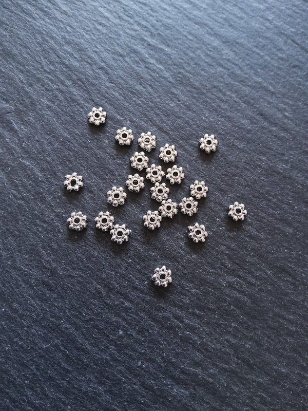 6 or 30 Genuine Platinum Plated 5.5mm Daisy Spacer Beads 5.5x1.5mm Nickel FREE - ContentedCatz