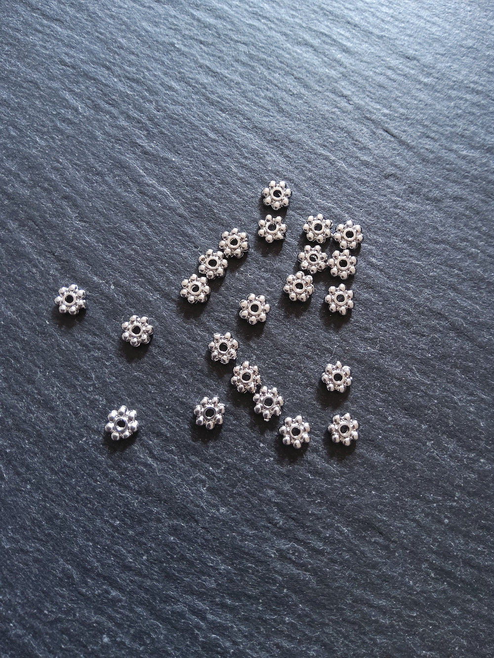 6 or 30 Genuine Platinum Plated 5.5mm Daisy Spacer Beads 5.5x1.5mm Nickel FREE - ContentedCatz