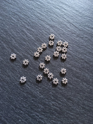 6 or 30 Genuine Platinum Plated 5.5mm Daisy Spacer Beads 5.5x1.5mm Nickel FREE - ContentedCatz