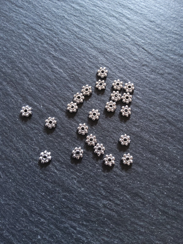6 or 30 Genuine Platinum Plated 5.5mm Daisy Spacer Beads 5.5x1.5mm Nickel FREE - ContentedCatz