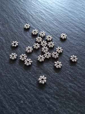 6 or 30 Genuine Platinum Plated 5.5mm Daisy Spacer Beads 5.5x1.5mm Nickel FREE - ContentedCatz