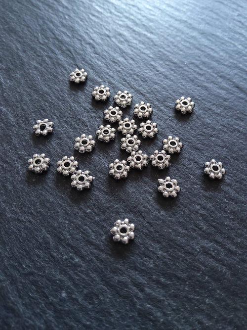 6 or 30 Genuine Platinum Plated 5.5mm Daisy Spacer Beads 5.5x1.5mm Nickel FREE - ContentedCatz