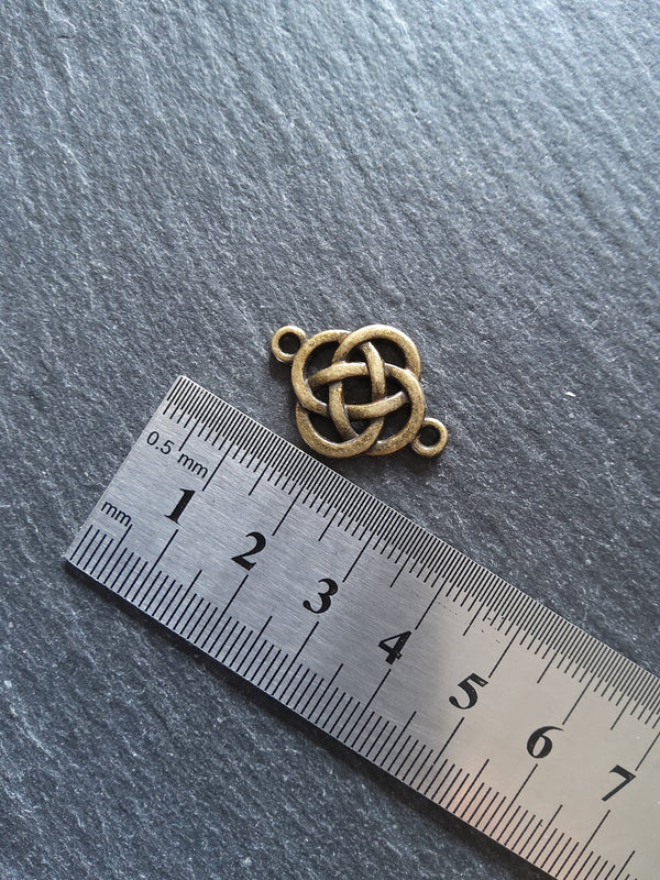 6 or 30 Antique Bronze Tone Celtic Knot Connector Charms 25x18mm Nickel FREE Alloy