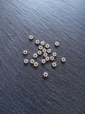 6 or 30 Genuine Platinum Plated 5.5mm Daisy Spacer Beads 5.5x1.5mm Nickel FREE - ContentedCatz