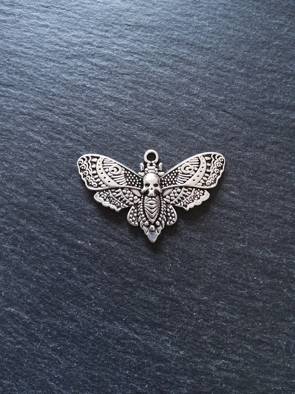 4 or 20 Large Moth Charms Antique Silver Alloy 43x27mm