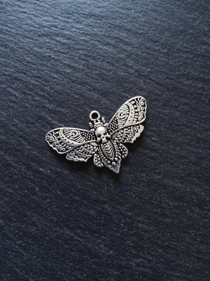 4 or 20 Large Moth Charms Antique Silver Alloy 43x27mm