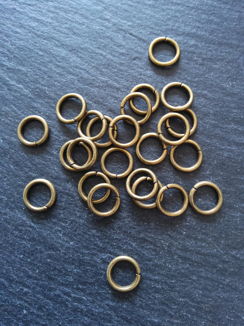 80 or 400 Strong Jump Rings Antique Bronze 10mm Diameter 1.5mm Thick