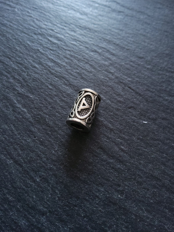 6 or 30 Thurisaz ᚦ Rune Beads Elder Futhark Antique Silver Tone 13x8mm. Large 4.7mm Hole - ContentedCatz
