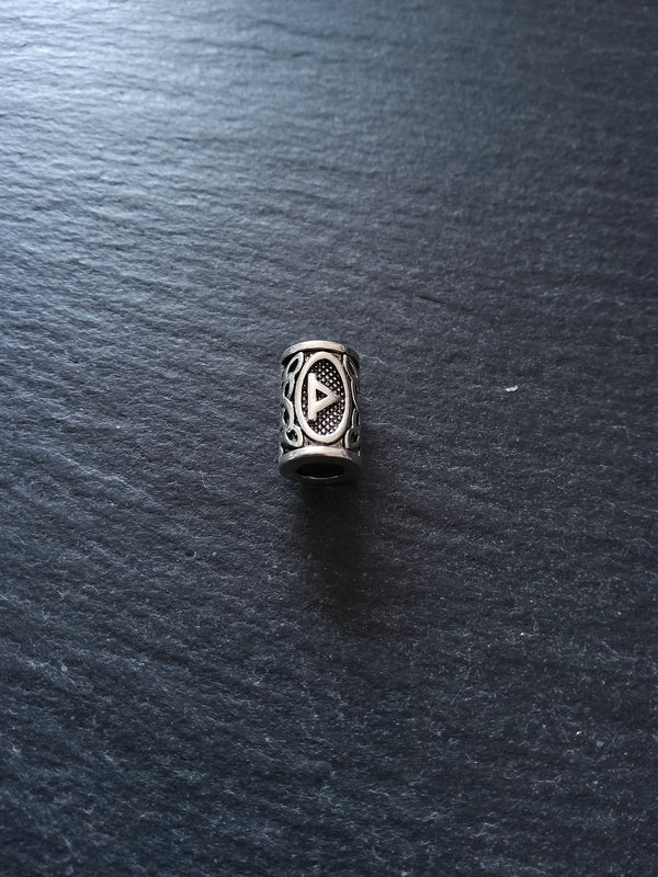 6 or 30 Thurisaz ᚦ Rune Beads Elder Futhark Antique Silver Tone 13x8mm. Large 4.7mm Hole - ContentedCatz