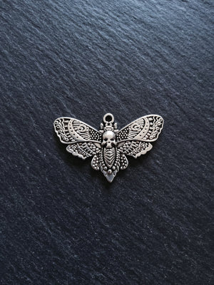4 or 20 Large Moth Charms Antique Silver Alloy 43x27mm