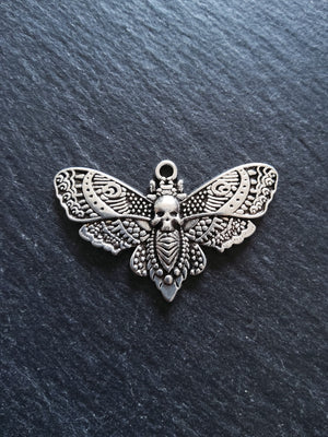 4 or 20 Large Moth Charms Antique Silver Alloy 43x27mm