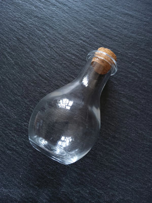 1 or 5 Large Clear Glass Bottles with Cork Stopper 55ml Size 88x49mm - ContentedCatz