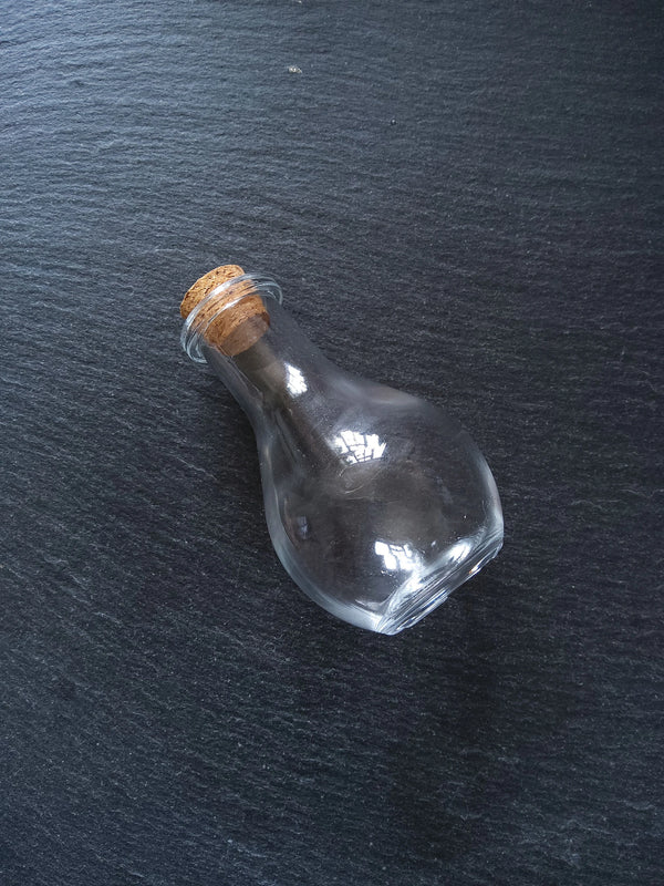 1 or 5 Large Clear Glass Bottles with Cork Stopper 55ml Size 88x49mm - ContentedCatz