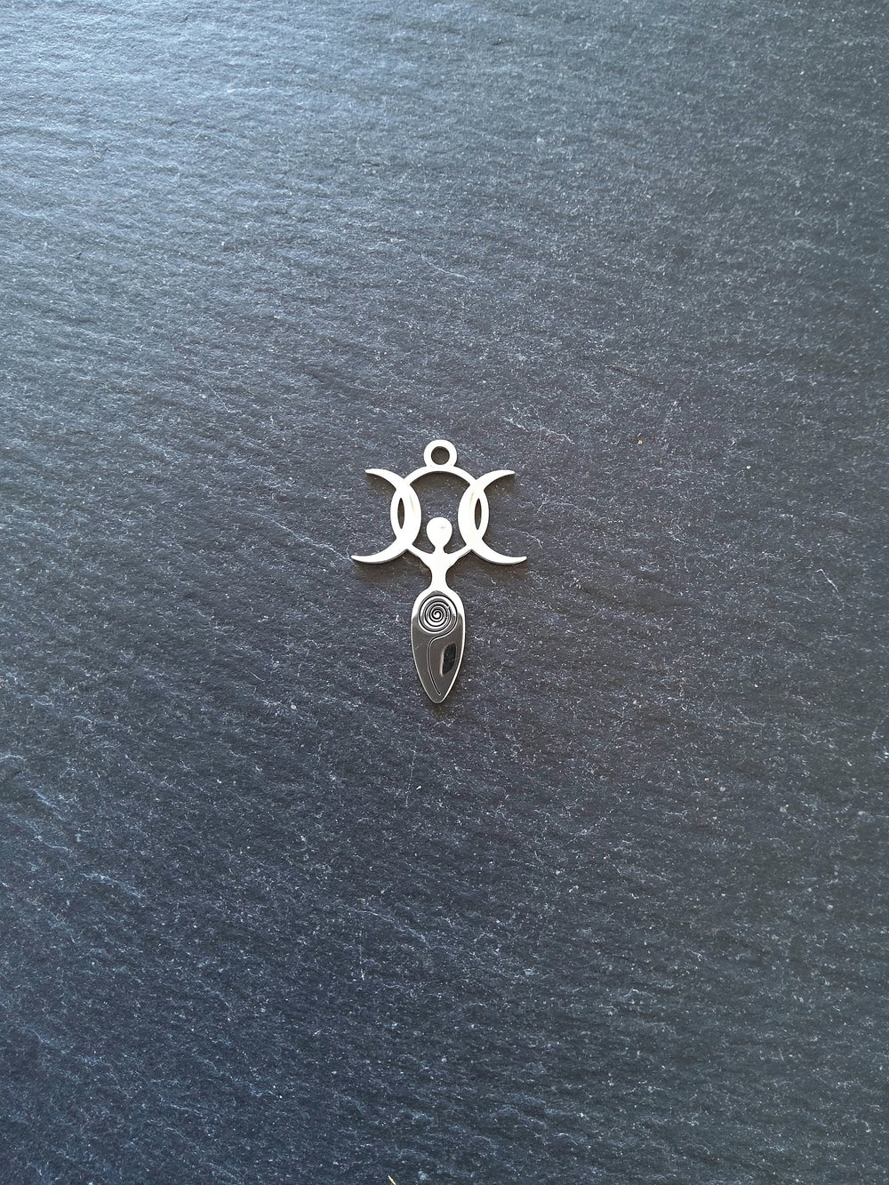 1 or 5 Stainless Steel Triple Moon Goddess Charms 30x20x1mm