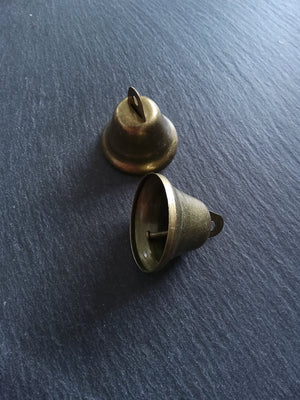 5 or 25 Large Antique Bronze Tone Iron Bells 36 Long x 38mm Diameter