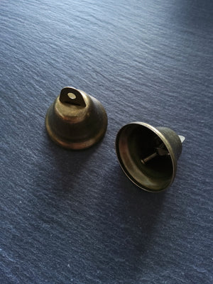 5 or 25 Large Antique Bronze Tone Iron Bells 36 Long x 38mm Diameter