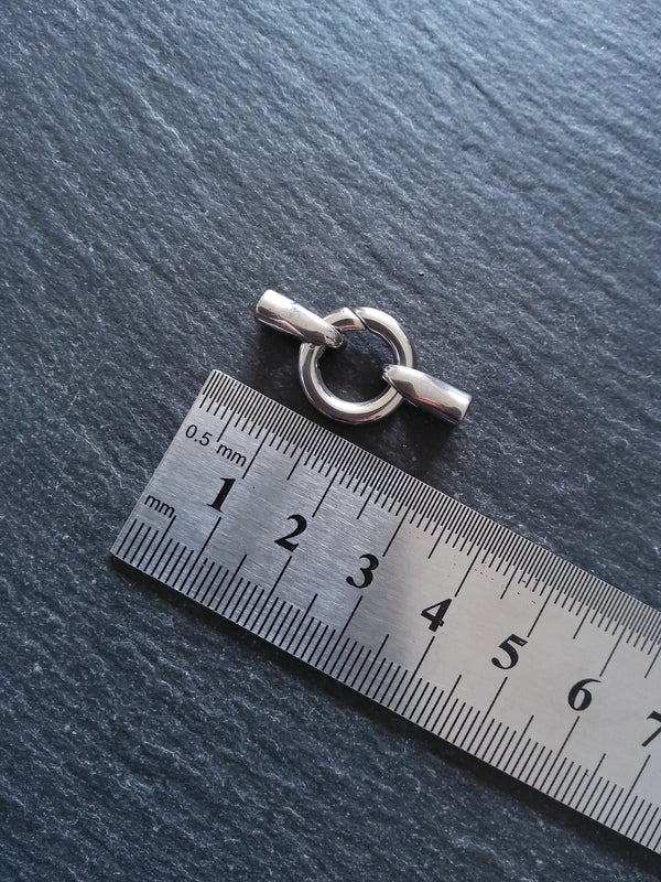 1 or 5 Stainless Steel End Cap & Spring Gate Clasp Connector Set for 3mm Cord (3.5mm end caps)