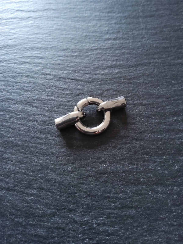 1 or 5 Stainless Steel End Cap & Spring Gate Clasp Connector Set for 3mm Cord (3.5mm end caps)