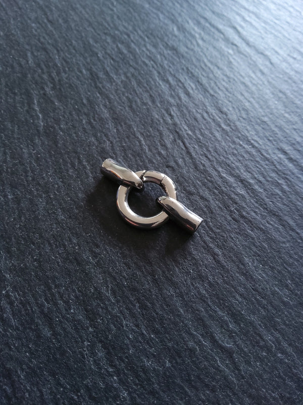 1 or 5 Stainless Steel End Cap & Spring Gate Clasp Connector Set for 3mm Cord (3.5mm end caps)