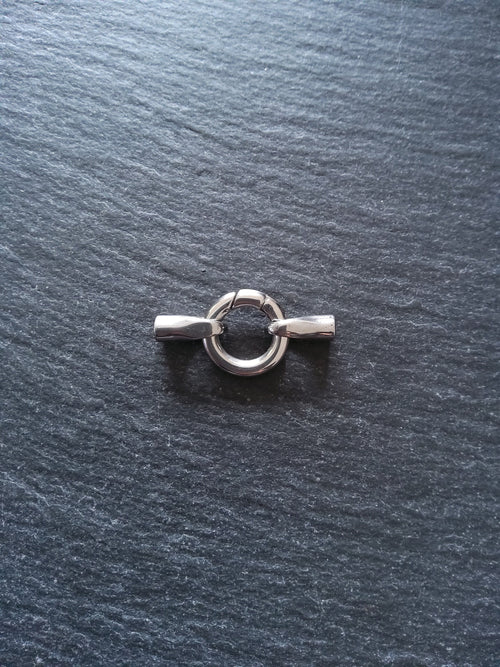 1 or 5 Stainless Steel End Cap & Spring Gate Clasp Connector Set for 3mm Cord (3.5mm end caps)
